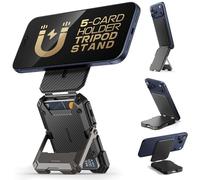 SUPCASE Magnetic Mobile Holder with Card Wallet with RFID Blocking, [Suitable for 5 Cards] [Adjustable Holder] for iPhone 17/16/15/14/13/12 Series, carbon, Diepte: 9.96 cm, Breedte: 1.60 cm, Hoogte