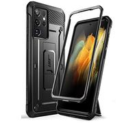 SUPCASE Samsung Galaxy S21 Ultra 5G Case, with Kickstand + Belt Clip without Screen Protector [Unicorn Beetle Pro] Heavy Duty Shockproof Bumper Protector (Black)