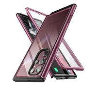 SupCase Samsung Galaxy S22 Ultra 5G (2022) Case with Built-in Screen Protector [UB Edge Pro] Ultra Thin Frame Clear Protection (Wine)
