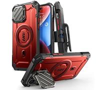 SUPCASE UB Mag XT for iPhone 14 Pro Max/iPhone 13 Pro Max Case with Camera Cover, [Compatible with MagSafe] Full Body Rugged Case with Built-in Kickstand & Belt-Clip (Ruddy)
