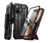 SUPCASE for iPhone 17 Case with Camera Control Button (Unicorn Beetle Pro), [Built-in Kickstand & Screen Protector] [Military-Grade Protection] Full Body Heavy Duty Phone Case (Black)