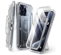 SUPCASE Unicorn Beetle Pro Case for iPhone 15 Pro Max 6.7", Built-in Screen Protector & Kickstand & Belt-Clip Heavy Duty Rugged Case (Clear)