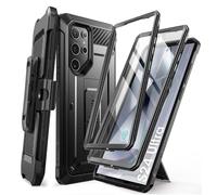 SUPCASE Unicorn Beetle Pro Case for Samsung Galaxy S24 Ultra 5G (2024), [Extra Front Frame] Full-Body Dual Layer Rugged Belt-Clip & Kickstand Case with Built-in Screen Protector (Onyx black)
