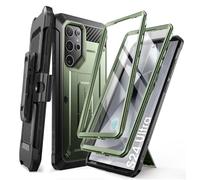 SUPCASE Unicorn Beetle Pro for Samsung Galaxy S24 Ultra Case with Stand, [2 Front Frame] 360 Full-Body Shockproof Belt-Clip & Kickstand Case with Screen Protector Phone Case for S24 Ultra, Green