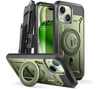 SUPCASE Unicorn Beetle Pro Mag Case for iPhone 13/14, Full Body Rugged Case with Built-in Screen Protector & Kickstand & Belt-Clip (Guldan)