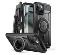 SUPCASE Unicorn Beetle Pro Mag Case for iPhone 15 / iPhone 14 / iPhone 13 6.1 inch, Compatible with MagSafe Full Body Rugged Case with Built-in Screen Protector & Kickstand & Belt-Clip (Black)