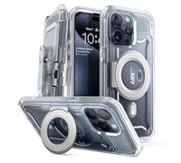 SUPCASE Unicorn Beetle Pro Mag Case for iPhone 15 Pro 6.1", Compatible with MagSafe Full Body Rugged Case with Built-in Screen Protector & Kickstand & Belt-Clip (Clear)