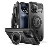 SUPCASE Unicorn Beetle Pro Mag Case for iPhone 15 Pro 6.1", Compatible with MagSafe Full Body Rugged Case with Built-in Screen Protector & Kickstand & Belt-Clip (Black)