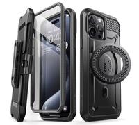 SUPCASE Unicorn Beetle Pro Mag Case for iPhone 15 Pro Max 6.7", Compatible with MagSafe Full Body Rugged Case with Built-in Screen Protector & Kickstand & Belt-Clip (Black)