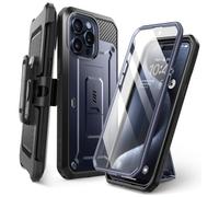 SUPCASE Unicorn Beetle Pro Rugged Case for iPhone 15 Pro 6.1 inch, Built in Screen Protector, Kickstand & Belt Clip (Blue)