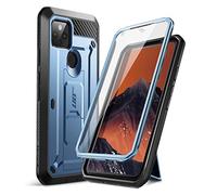 SUPCASE Unicorn Beetle Pro Series Full-Body Rugged Holster Case with Built-in Screen Protector for 6-Inch Google Pixel 5 (2020), Metallic Blue