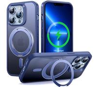 Supdeal Magnetic Kickstand for iPhone 13 Pro Case, Compatible with MagSafe 360° Rotatable Ring Stand Holder, Non-slip Hard Matte Translucent Cover Military-Grade Shockproof Phone Case, 6.1", Blue