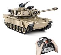 Supdex 1:18 RC Tank M1A2 Abrams, 2.4Ghz Remote Control Tank, Military Model with BB Firing, Recoil, Smoke, Lights & Engine Sound, 15 Channel Tactical RC Battle Vehicle Toy Gift for Kids and Adults