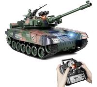 Supdex RC Tank, 1:18 Russian T 90 Remote Control Tank, Military Model Toy, 2.4Ghz Army RC Model, Smoke, Engine Sound, Lights, BB Projectile Shooting with Recoil, Gift for Adults and Kids