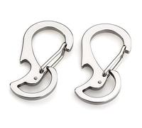 SUPDMZJ 2pcs Stainless Steel 420 Multifunctional Key Chain, Backpack Hook, Carabiner, Bottle Opener., Silver