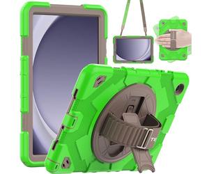 SUPE Case fits Samsung Galaxy Tab A9 Plus 11" (SM-X210 / SM-X215) Tough Rugged HEAVY DUTY Shockproof Fun Case for Kids Boys Girls with 360 Rotating Stand, Hand Strap & Shoulder Strap