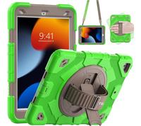 [SUPE Case] Tough Shockproof Fun Case with 360 Rotating Stand, Hand & Shoulder Strap for Apple iPad 10.2" 2021- 2019 [9th - 7th Gen] & iPad Air 3