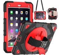 [SUPE Case] Tough Shockproof Fun Case with 360 Rotating Stand, Hand & Shoulder Strap for Apple iPad 9.7" (2018 / 2017) & iPad Air 2 & iPad Pro 9.7"