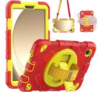 TECHGEAR SUPE Case fits Samsung Galaxy Tab A9 8.7" (SM-X110 / SM-X115) Tough Rugged HEAVY DUTY Shockproof Fun Case for Kids Boys Girls with 360 Rotating Stand, Hand Strap & Shoulder Strap