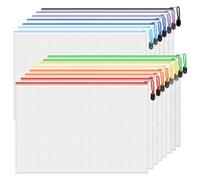 SUPEASY 15 Pack A4 Plastic Wallets, Zip Lock Document Wallets, Plastic Zip Wallets and File Folders for School, Office, Home, Travel and Paper Storage