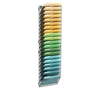 SUPEASY 20-Tier Wall File Organizer Mesh Office Mail Holder, Hanging Wall Organizer Magazine Rack for Office Assembly Needed, Black