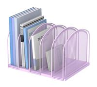 SUPEASY 5-Section Vertical File Organizer, Mesh Desk Organizer, Purple