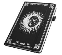 SUPEASY A5 Lined Journal Notebook, 224 Pages, 1 Pack, Black Silver
