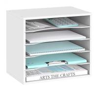 SUPEASY Wooden 5 Tier Desk Organizer, White