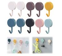 Supecesorio Self Adhesive Hooks, 10 Pcs Stick on Wall Adhesive Colorful Mini Hooks, No Drilling or Nails, Hooks for Key, Bath Towels, Kitchen, Ceiling, Wall, Bathrobe, Door,Towel, Coat