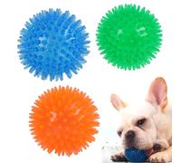Supecesorio Squeaky Dog Toy Balls, 3 Pack 6.5CM Spike Ball Indestructible, Floatable Dog Pool Toy, High Bounce Rubber TPR,for Small and Medium Dogs,Durable Balls for Dogs to Play With