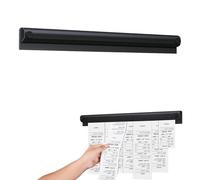 Supecesorio Ticket Holder, 30cm Aluminum Receipt Holder No Drill,Tab Grabber, Orders Bill Grabber Ticket Rail Rack Holder, for Walls Home Kitchen Food Office Cafes Pubs Bars Restaurant, Black