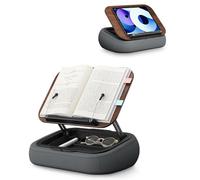 SupeDesk Book Stand for Reading, Adjustable Book Holder Reading Stand for Bed, Sofa, Desk, Soft Bean Bag, Reading Cushion with Side Clip & Storage Space, Foldable, Hands-Free, Essentials for Book