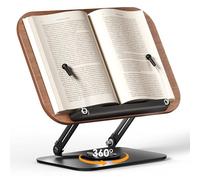 SupeDesk Book Stand for Reading, Adjustable Book Holder with 360° Rotating Bases, Foldable Designs, and Elastic Clips, Multifunctional Display Stand for Recipe, Cookbooks, Magazines, Tablets, Laptops