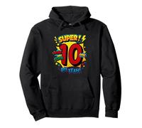 Super 10th Birthday Comic Pop Art Wow Cool OMG Oh Yeah Kids Pullover Hoodie