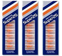 SUPER 25 Mini Filters Disposable, Reusable for Cigarette Smoking - 3 Packs x 10-Filters each