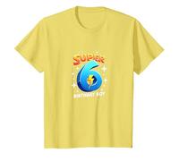 Super 6 Birthday Boy Lightning Bolt Space Theme T-Shirt, Kids, Lemon, 3 Years