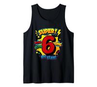 Super 6th Birthday Comic Pop Art - Wow Cool OMG Oh Yeah Kids Tank Top