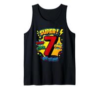 Super 7th Birthday Comic Pop Art - Wow Cool OMG Oh Yeah Kids Tank Top