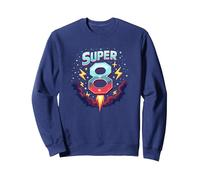 Super 8 Space Adventure Birthday Blast for Kids Sweatshirt, Adult Unisex, Navy, L