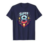 Super 8 Space Adventure Birthday Blast for Kids T-Shirt, Men, Navy, 6XL