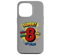 Super 8th Birthday Comic Pop Art - Wow Cool OMG Oh Yeah Kids Case for iPhone 13 Pro