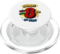 Super 8th Birthday Comic Pop Art - Wow Cool OMG Oh Yeah Kids PopSockets PopGrip for MagSafe