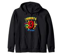 Super 9th Birthday Comic Pop Art - Wow Cool OMG Oh Yeah Kids Zip Hoodie