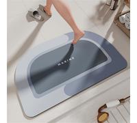 Super Absorbent Bath Mat, Quick Drying Bath Rugs, Absorbent Floor Mat for Bathroom, Magic Mat Non Slip Anti Mould, Rubber Non-slip Bottom, Simple Kitchen Door Mat (Blue, 45x70 cm, Semicircular)