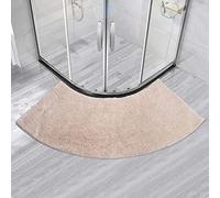 Super Absorbent Curved Bath Mat for Quadrant Shower, Non-Slip Tufted Bathroom Rug, Washable Creamy-White Floor Mat, 45 x 143CM for Round Showers