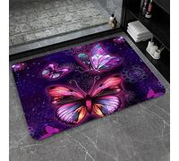 Super Absorbent Diatomaceous Earth Stone Bath Mat,Butterfly Quick-Drying Bathroom Carpets,Non Slip Bathtub Floor Mat,Easy to Clean, Simple Kitchen Doormat(Square 50×80cm)