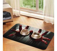 Super Absorbent Dog Food Mat, Bloody Hands Pet Feeding Mat for Food and Water Bowls Non-Slip Waterproof Placement Pad for Floors Quick Dry Water Dispenser Mat for Dogs Puppy Cats