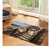 Super Absorbent Dog Food Mat, Board Walk Stair Pet Feeding Mat for Food and Water Bowls Non-Slip Waterproof Placement Pad for Floors Quick Dry Water Dispenser Mat for Dogs Puppy Cats