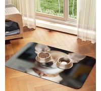 Super Absorbent Dog Food Mat, Cute Chihuahua Pet Feeding Mat for Food and Water Bowls Non-Slip Waterproof Placement Pad for Floors Quick Dry Water Dispenser Mat for Dogs Puppy Cats