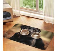 Super Absorbent Dog Food Mat, Cute Labrador Dog Pet Feeding Mat for Food and Water Bowls Non-Slip Waterproof Placement Pad for Floors Quick Dry Water Dispenser Mat for Dogs Puppy Cats